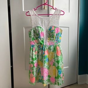 Lilly Pulitzer Lace Neckline Mini Dress, size 2